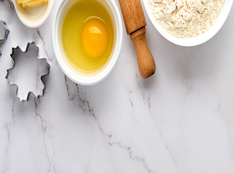 Baking,Background,With,Flour,,Eggs,,Kitchen,Tools,,Utensils,And,Cookie